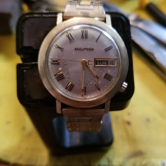 Rare Vintage 60s Bulova Accutron MO 14k Gold Filled Mens Watch - Picture 1 of 9